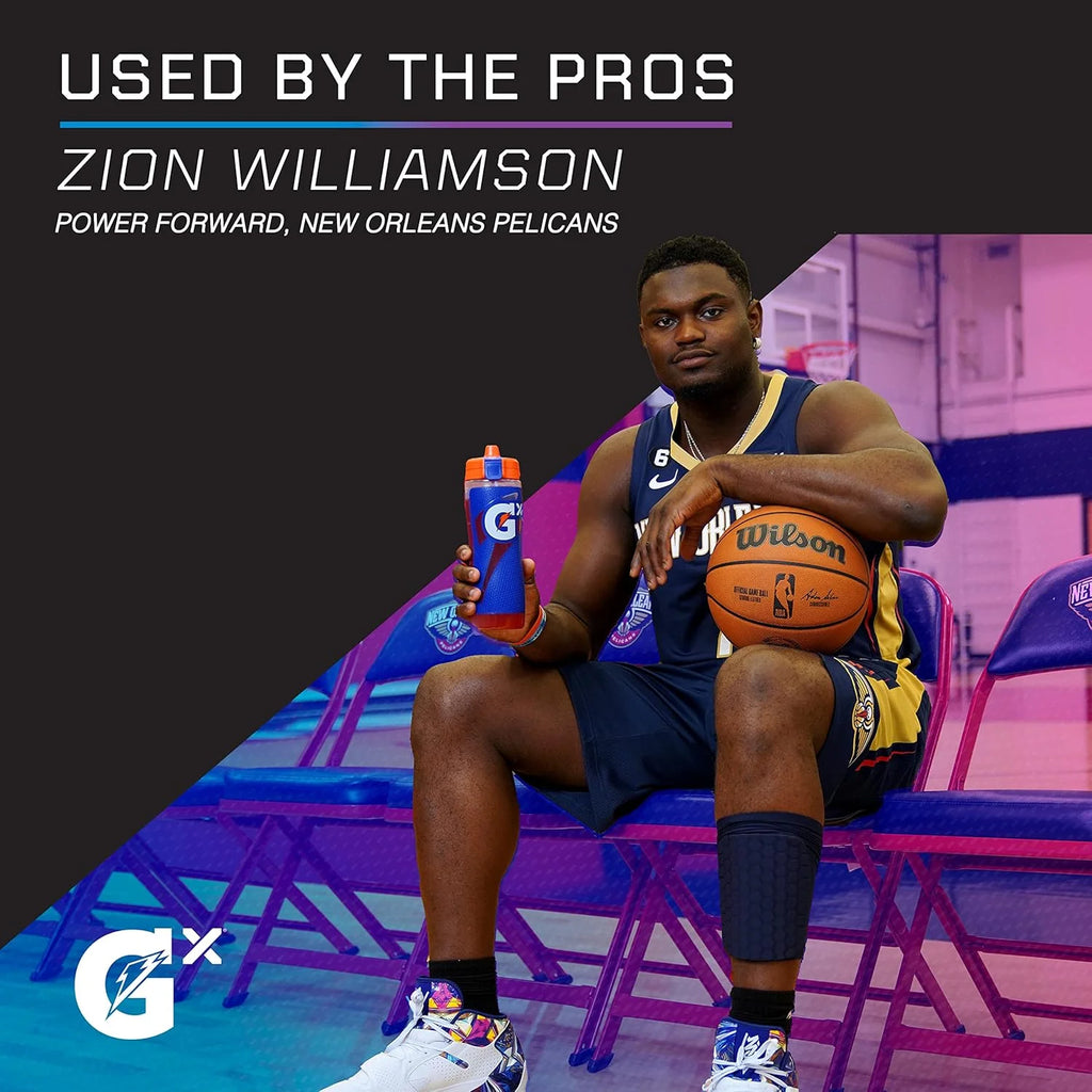 GX Bottle, Refillable Water Bottle, Nonslip, Blue, 30 Fl Oz